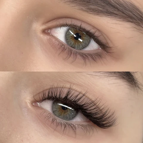 Classic Eyelash Extensions before and after