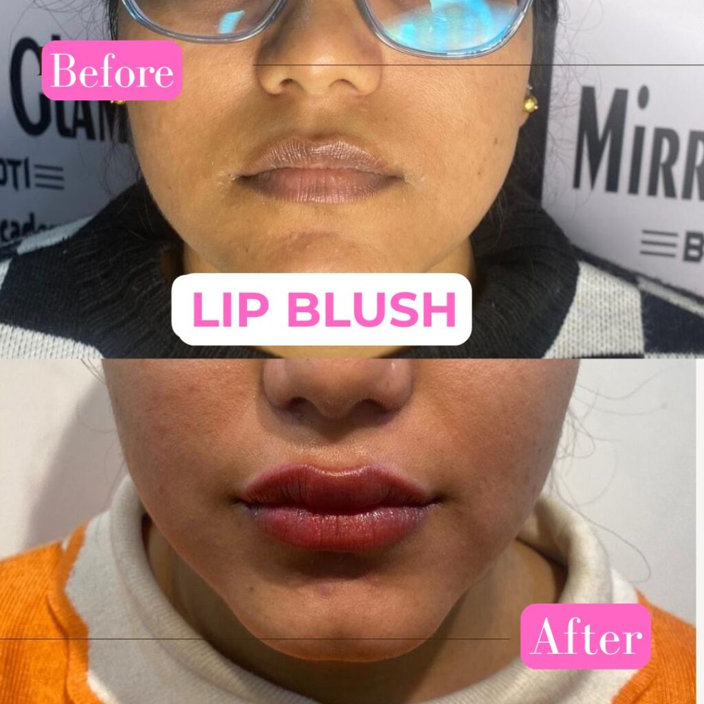 Lip blush treatment near me, kip bkush permanent Makeup in rohini (1)