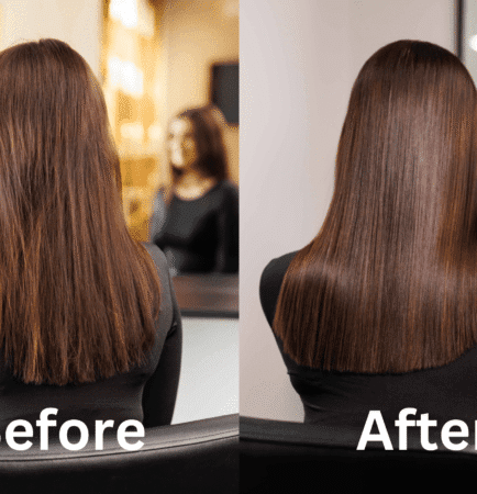 Hair botox before and after