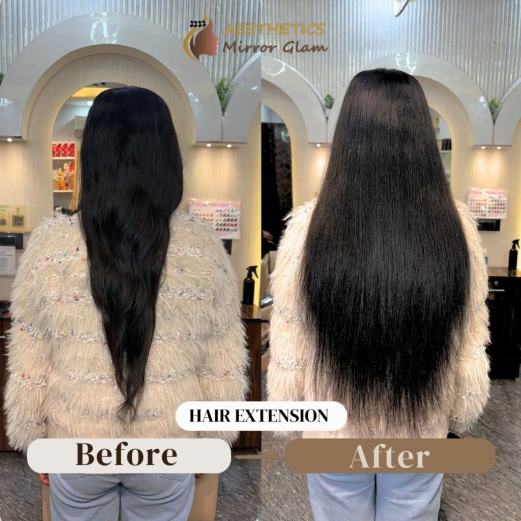 Get high-quality hair extensions in Sector 24 of Rohini. Aesthetics Mirror Glam Studio offers long, voluptuous hair that looks real. Make your appointment right now!