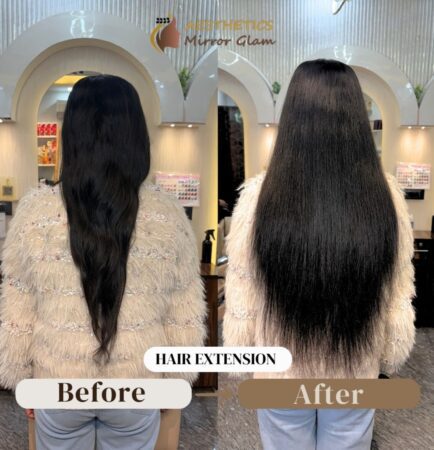 Get high-quality hair extensions in Sector 24 of Rohini. Aesthetics Mirror Glam Studio offers long, voluptuous hair that looks real. Make your appointment right now!