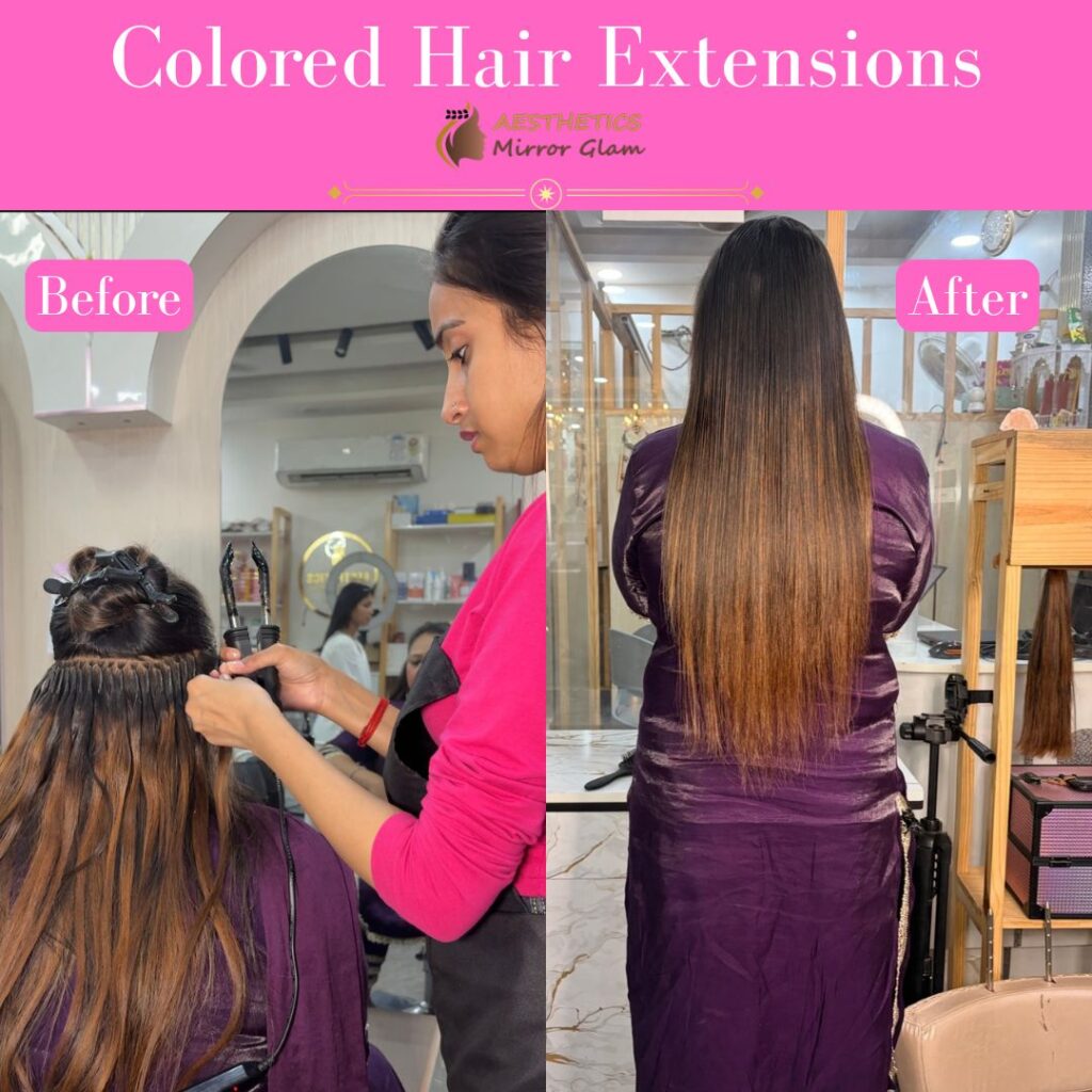Colored hair extensions in delhi