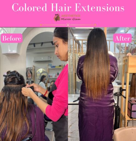 Colored hair extensions in delhi