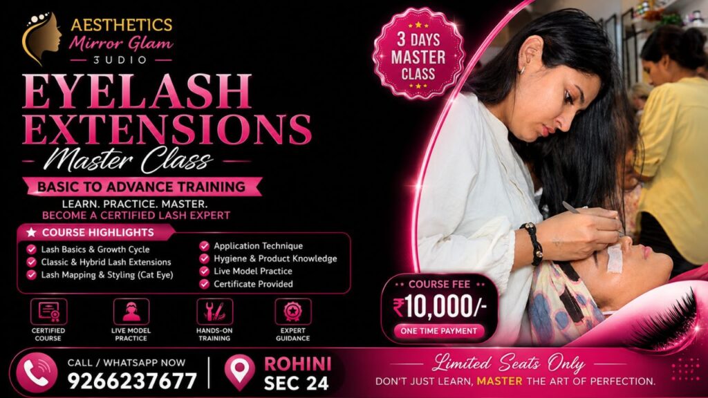 eye lash extensions courses aesthetics mirror glam studio