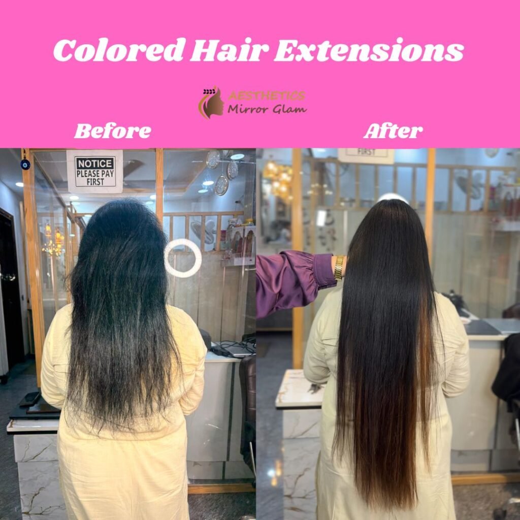 Colored hair extensions near me in Rohini, Delhi