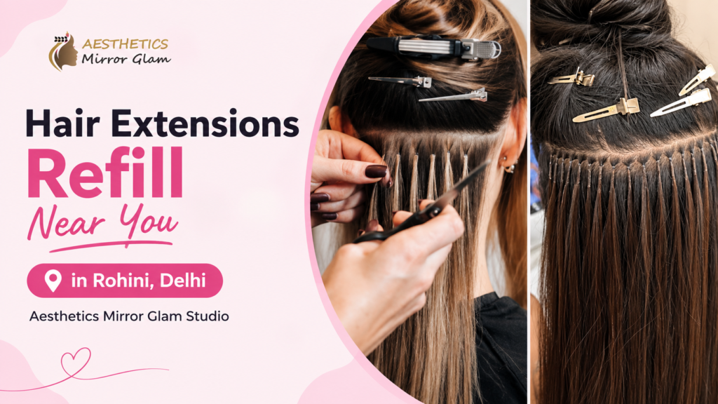 Hair Extensions Refill Near You in Rohini, Delhi Aesthetics Mirror Glam Studio