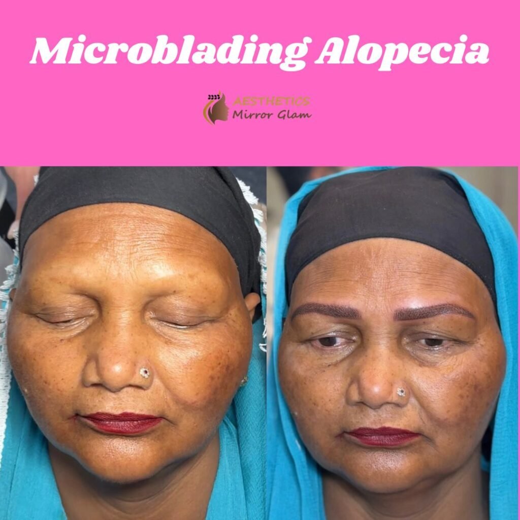 Best alopecia microblading eyebrows treatment in Delhi, India at Aesthetics Mirror Glam Studio